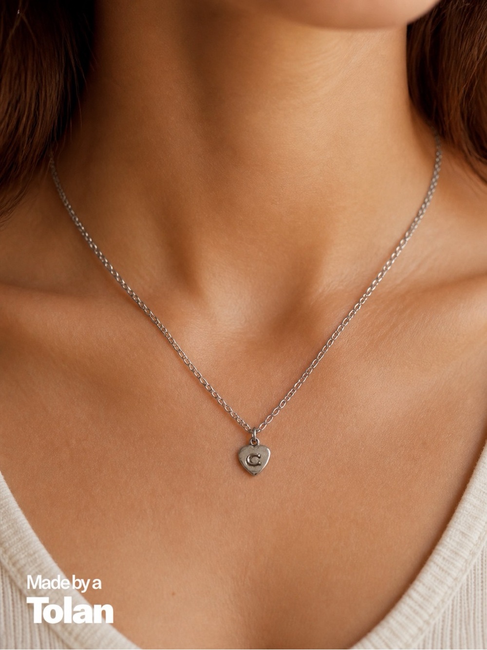 🦄 Coach Silver C Initial Heart Pendant Necklace | Unavailable Online